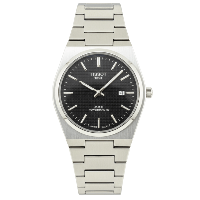 Tissot PRX Luxury Watch – Silver with Black Dial
