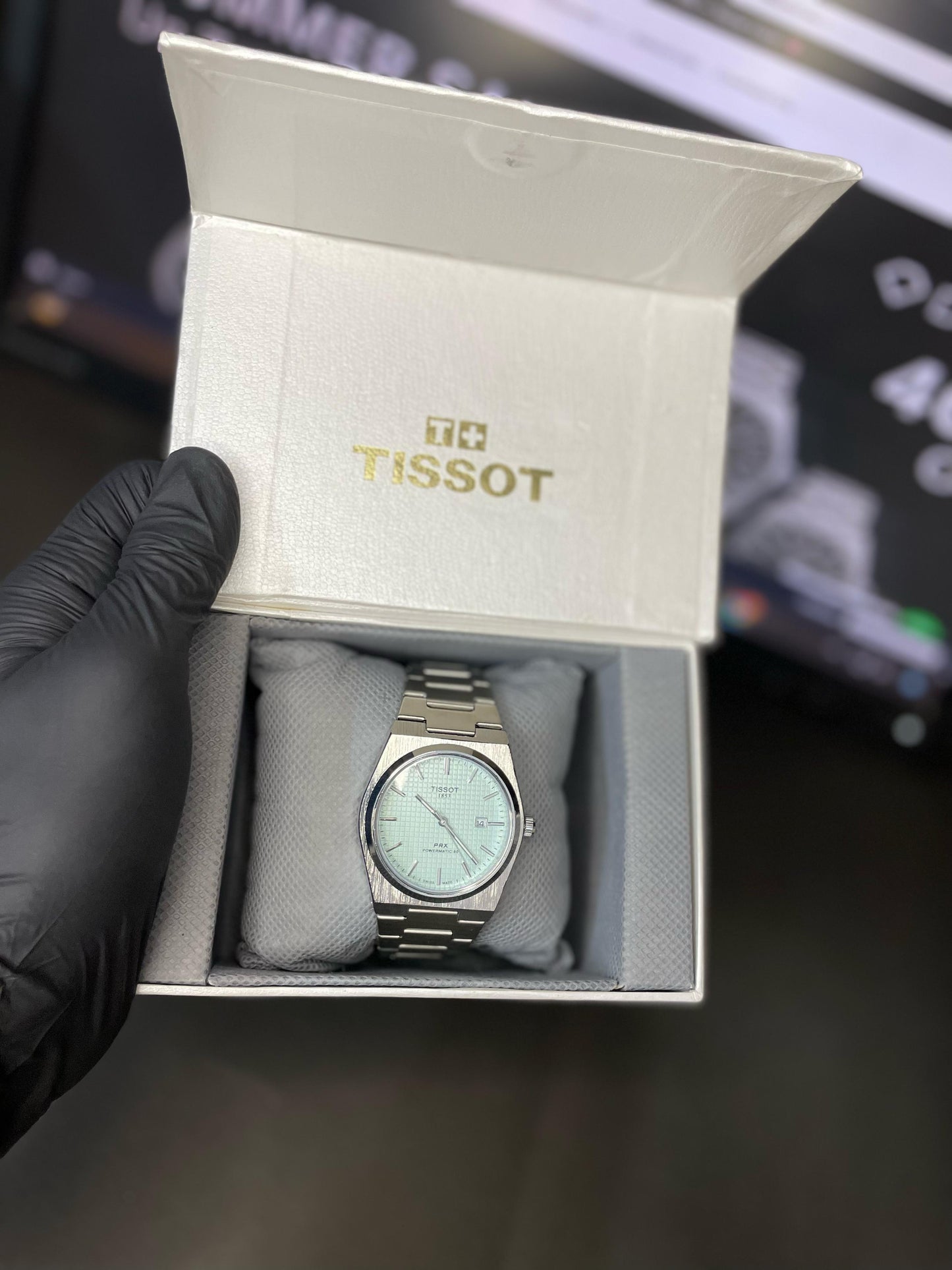 Tissot PRX Luxury Watch – Silver with Tiffany Dial