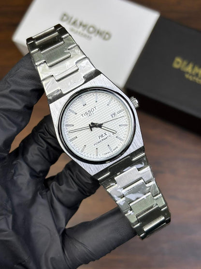 Tissot PRX Luxury Watch – Silver with Black Dial