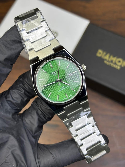 Tissot PRX Luxury Watch – Silver with Green Dial