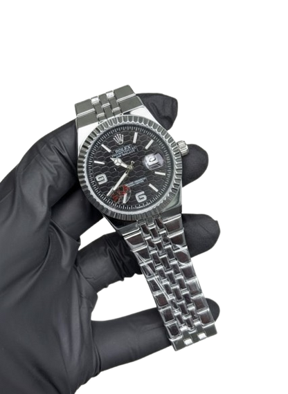 Rolex Watch 2025 Edition - Silver With Black Dial