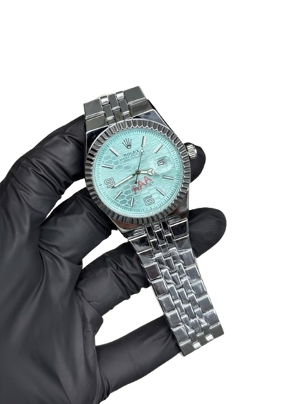 Rolex Watch 2025 Edition - Silver With Tiffany  Dial