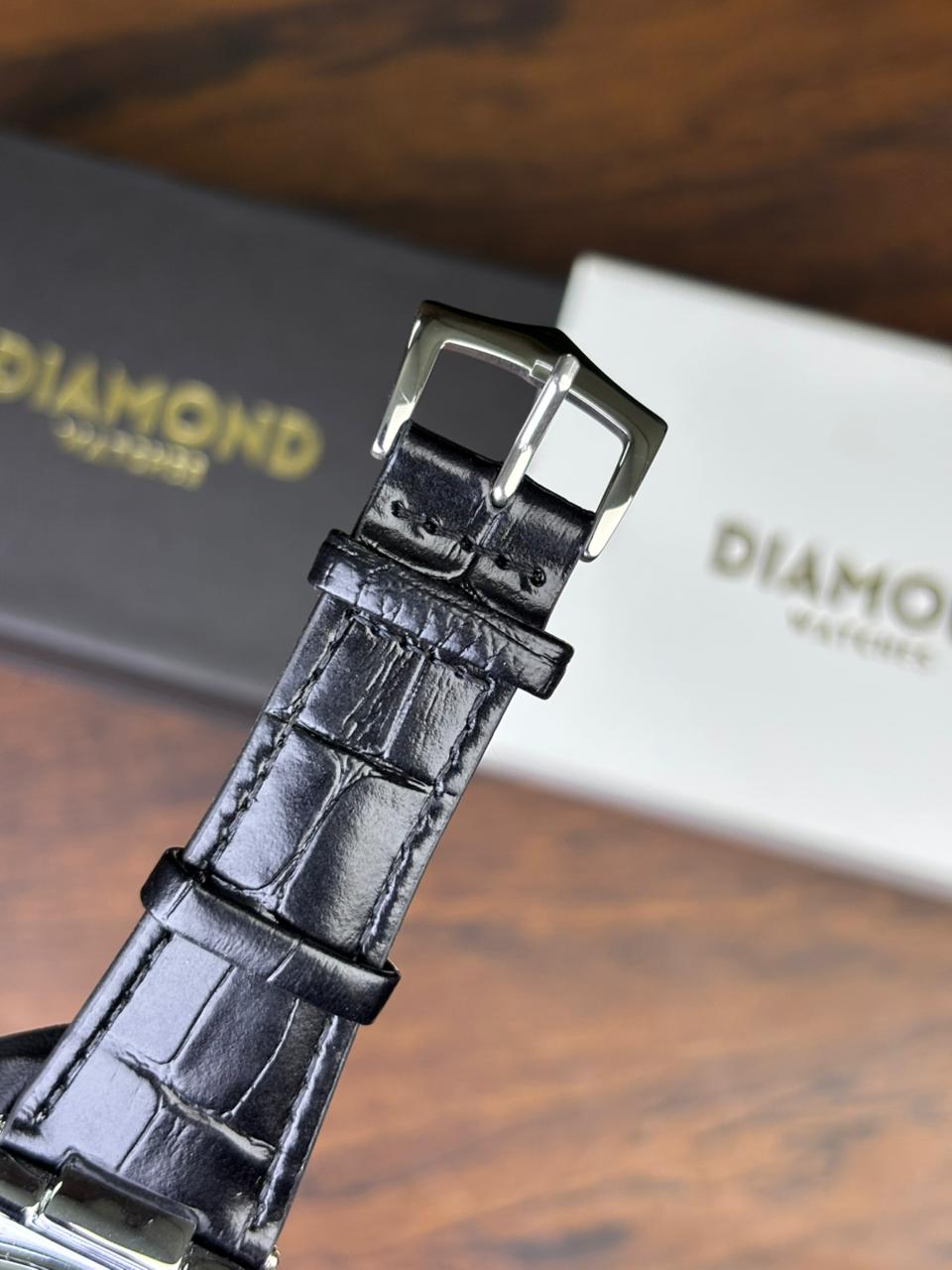 Patek Strap Watch – Black with Black Dial