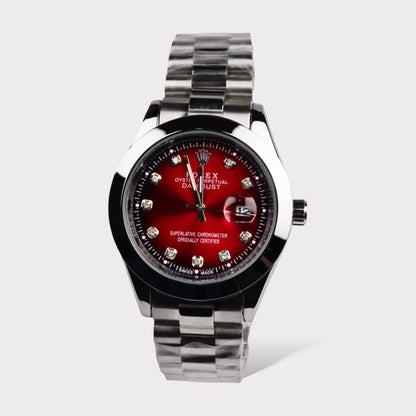Rolex Watch – silver with red Dial