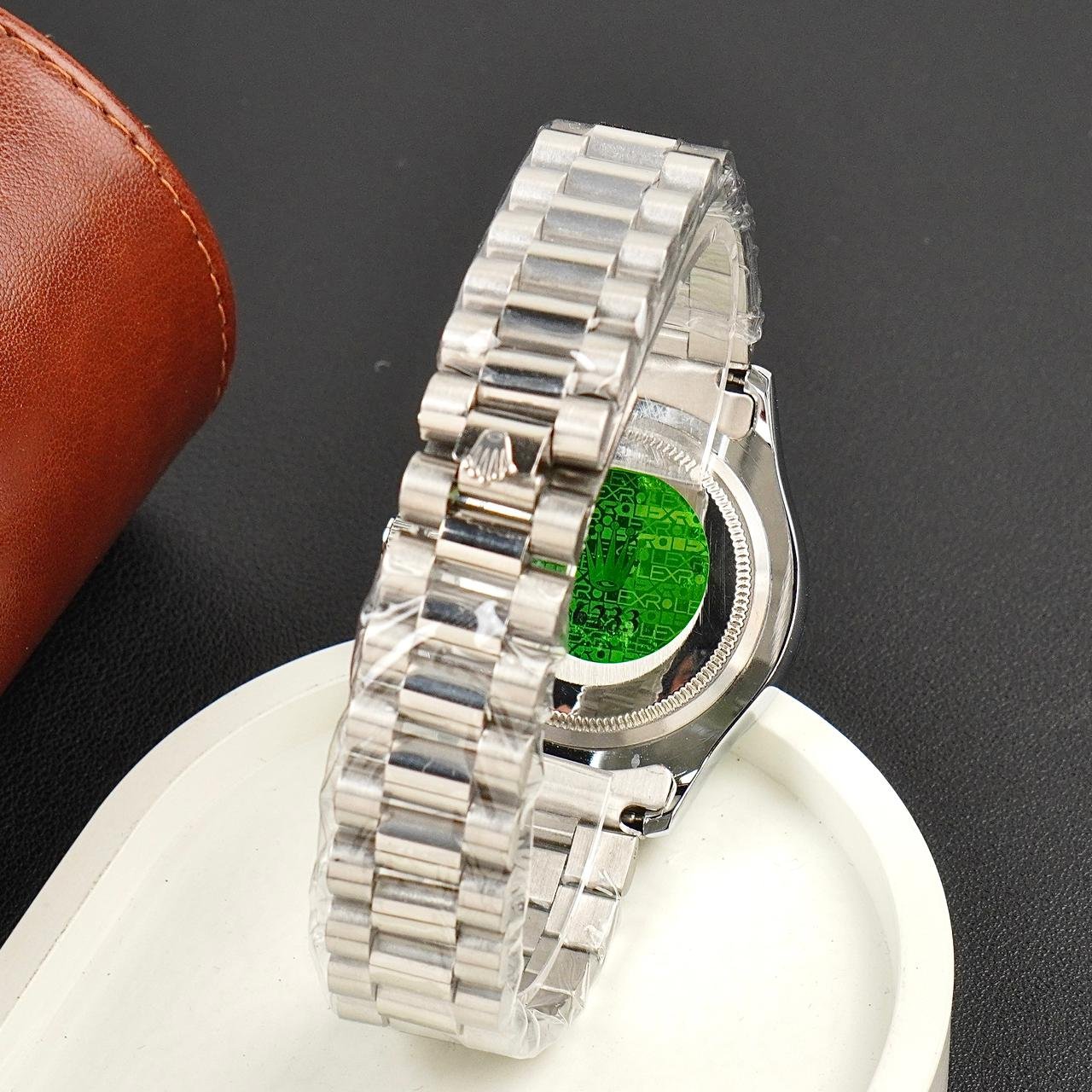 Rolex  Watch – silver with black Dial